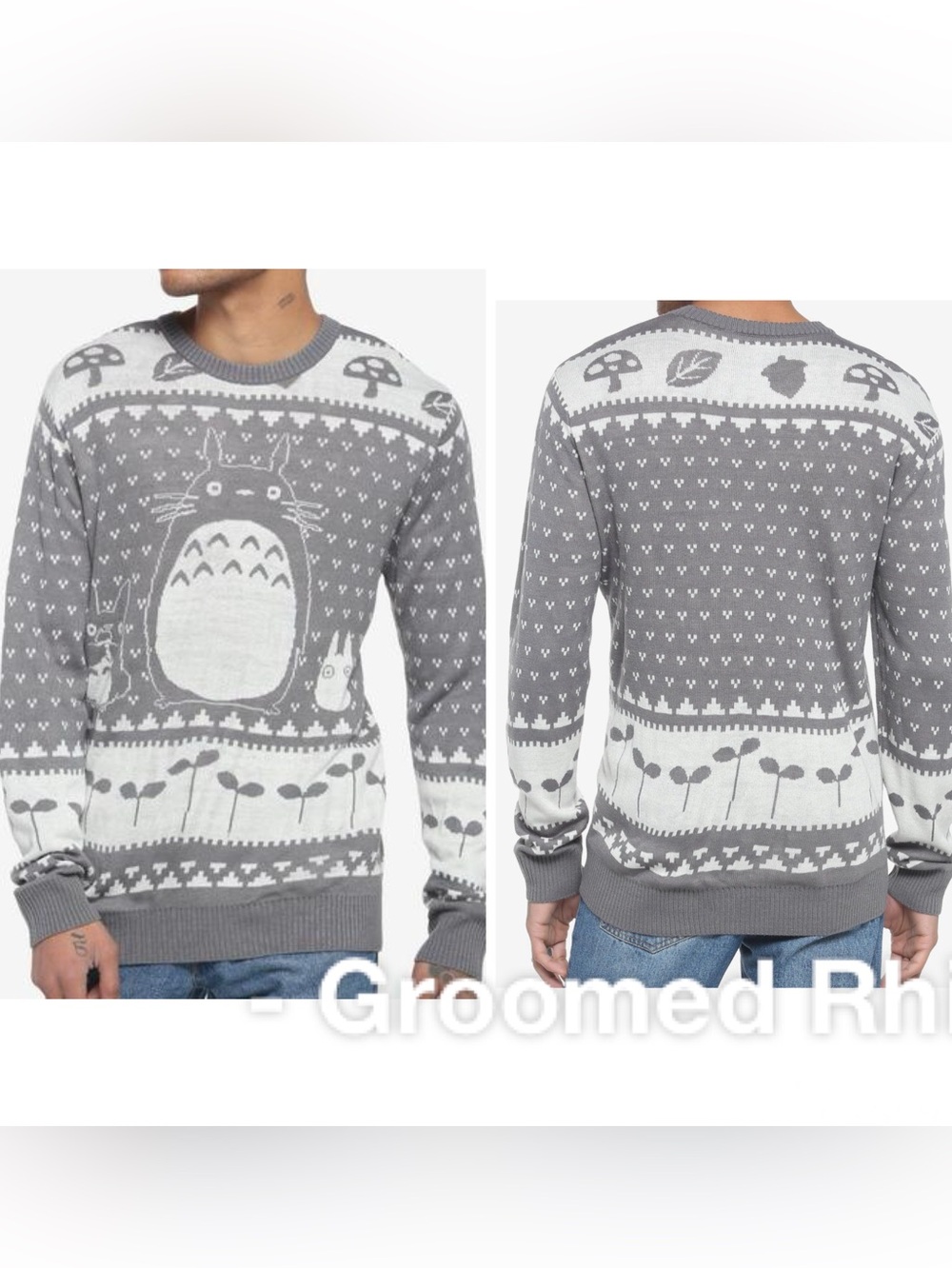 Our Universe Studio Ghibi My Neighbor Totoro Fair Isle Sweater Size M